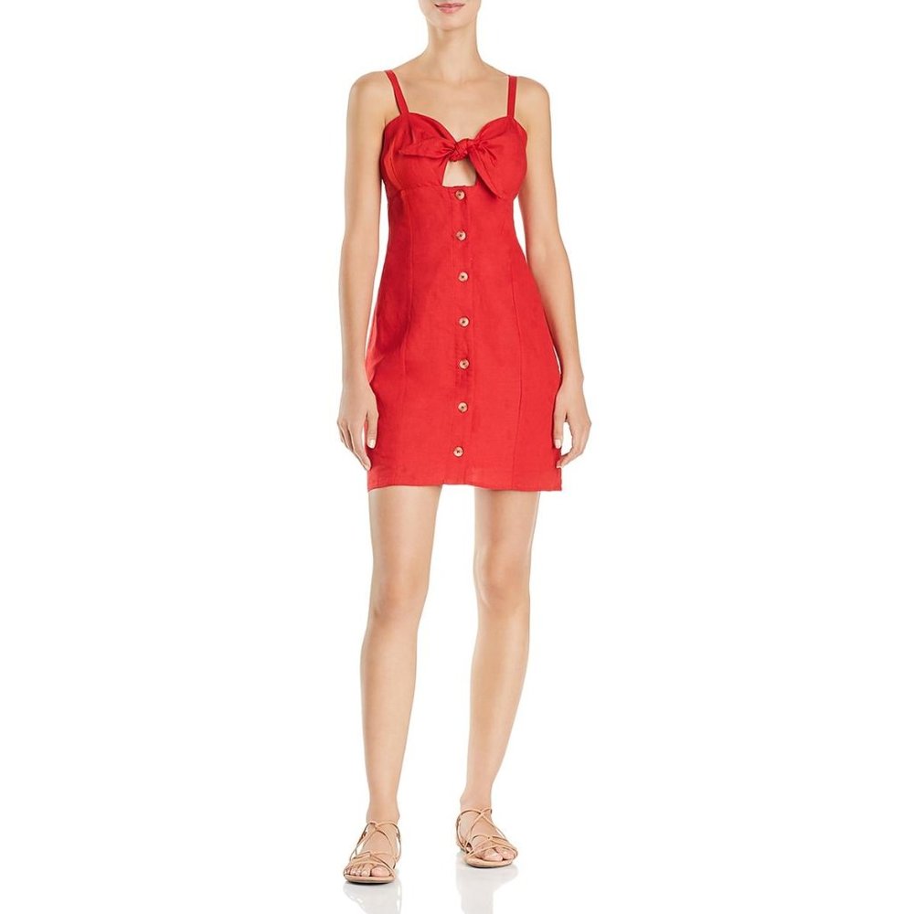Red Carter Hannah Tie Front Cutout Mini Dress